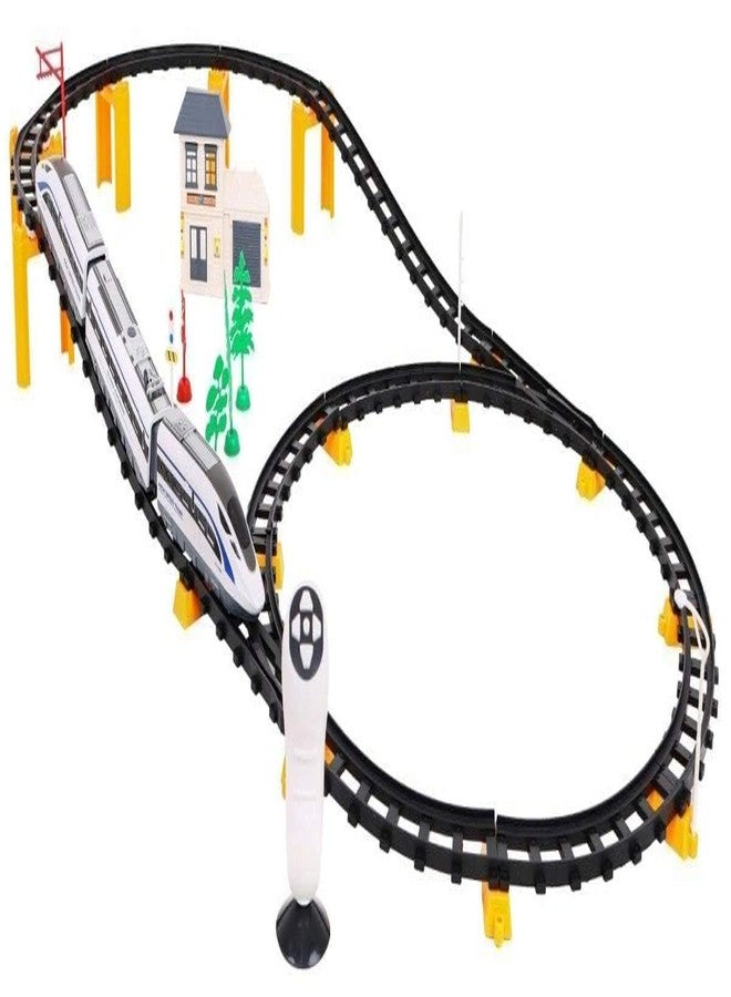 RAHU Remote Control High Speed Bullet Train Set with Tracks 61 Pcs Long Simulation Metro Train Model Toy for Kids, RC Bullet Train Remote Train Toy (Remote Control Bullet Train) - Image 3